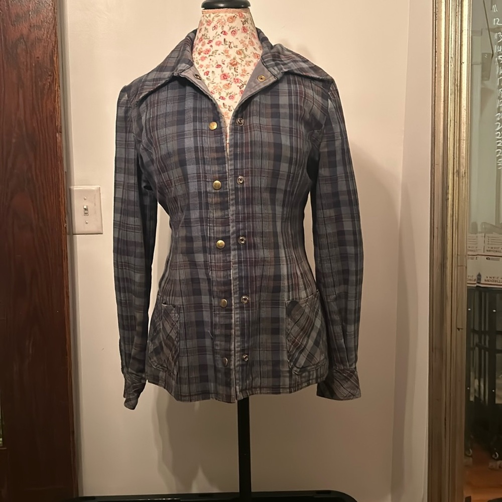 Vintage tailored plaid jacket